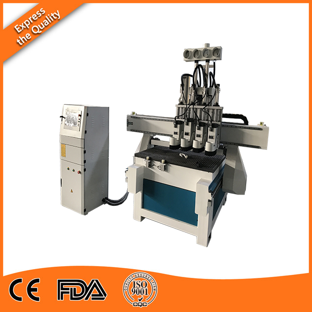 Intelligent pneumatic multi heads cnc router, kitchen cabinet door marking cnc router