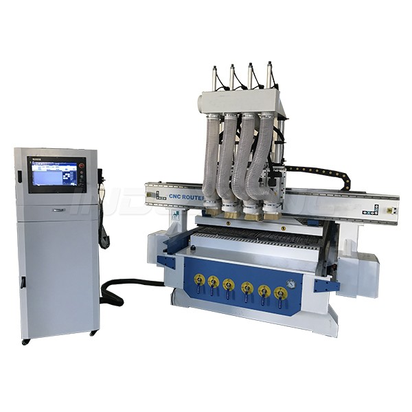 multi head 4 axis rotary cnc router with vacuum table for sale