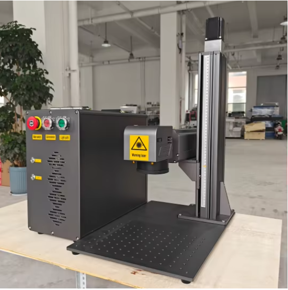 Autofocus 100W Jpt Fiber Laser Marking Machine With D80 Rotary 110x110mm 200mm Lens AI System